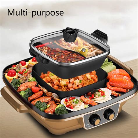 Gourmet BBQ Charcoal Grill And Offset Smoker Electric Grill In Elektrische Hot Pot