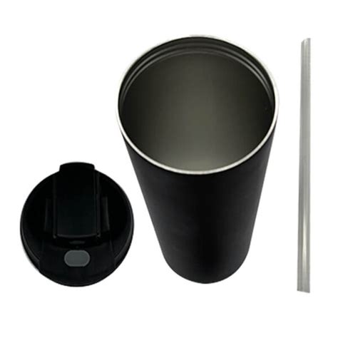 Double Wall Stainless Steel 20oz 590ml Engraving Hot And Cold Skinny Tumbler Black 11oz