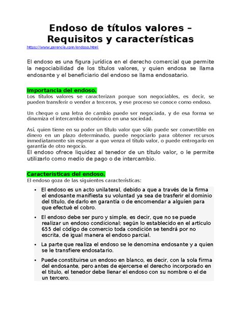 El Endoso en los títulos valores - Endoso de títulos valores
