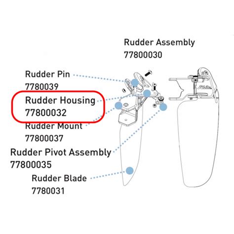 Hobie Rudder Housing 77800032 Passport Western Canoe Kayak