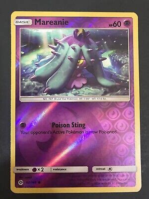 Pokemon Card Mareanie Sun Moon Reverse Holo Common Nm M Ebay