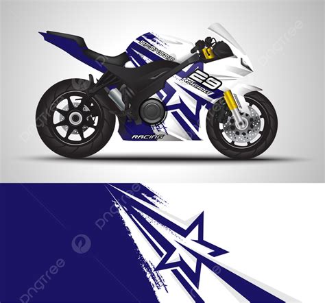 Racing Motorcycle Wrap Decal And Vinyl Sticker Design Mockup Template