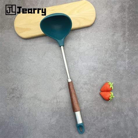 Jearry Silicone Soup Ladle Walnut Style Heat Resistant Food Grade