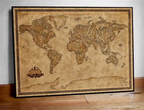 World Map Poster Middle Earth Style Map Illustrated Large - Etsy Canada