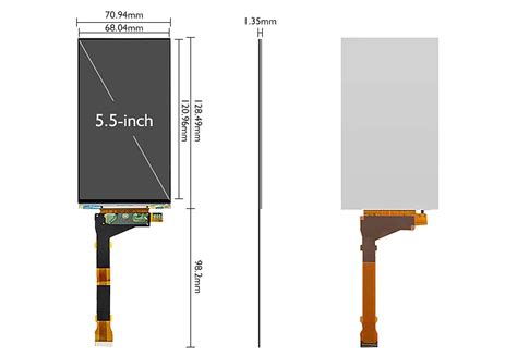 Eurotech Platz 5,5 Zoll 2k Tft Lcd Bildschirm 2560x1440 Quad-hd 450 Cd ...