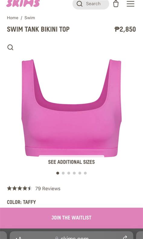 SKIMS SWIM TANK BIKINI TOP AND SKIMS SWIM MID WAIST BOTTOMS IN TAFFY SWIMSUIT TOP AND BOTTOM