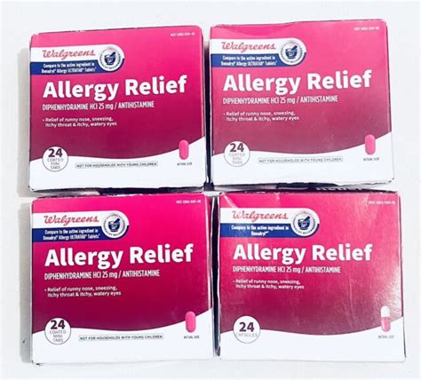 Walgreens Wal Dryl Allergy Relief Coated Mini Tabs 24 EA For Sale