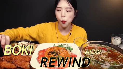 Rewind 살살 녹는 성게알연어덮밥에 냉모밀 먹방 바삭한 새우튀김 멘치카츠까지 꿀조합 Cold Noodles Salmon