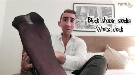 STEP GAY DAD BLACK SHEER SOCKS WHITE COCK COME WORSHIP MY FEET
