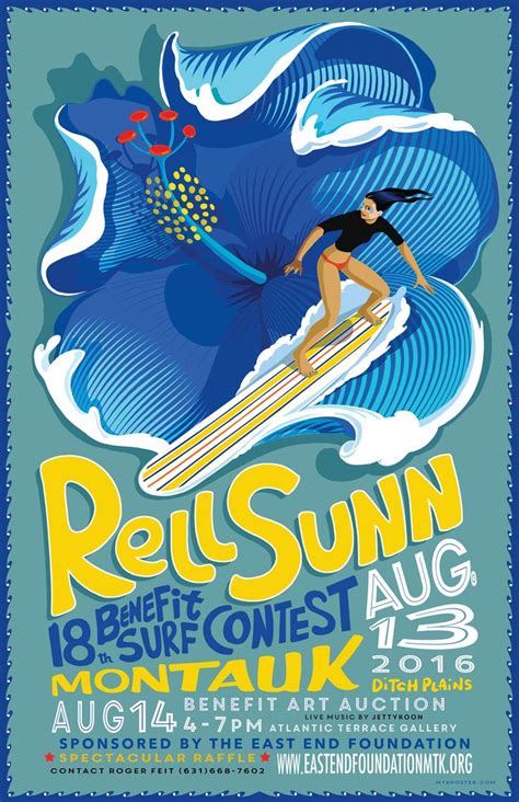 Rell Sunn Surf Contest Poster For 2016 A Great Montauk Event