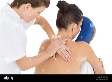 Masseuse Giving Massage To Naked Woman Stock Photo Alamy