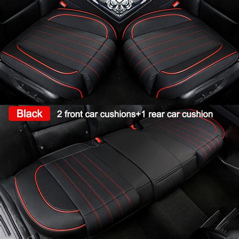 D Car Front Rear Seat Cover Pu Leather Pad Breathable Mat Cushion Full