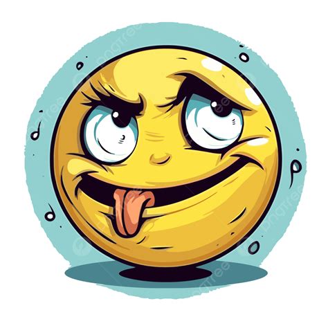 Gambar Smirk Clipart Watak Kartun Beremosi Dengan Lidah Menjelir Vektor