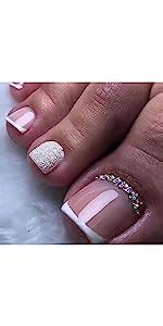 Amazon Votacos Press On Nails Long Coffin Fake Nails Nude False Nails With Golden Design