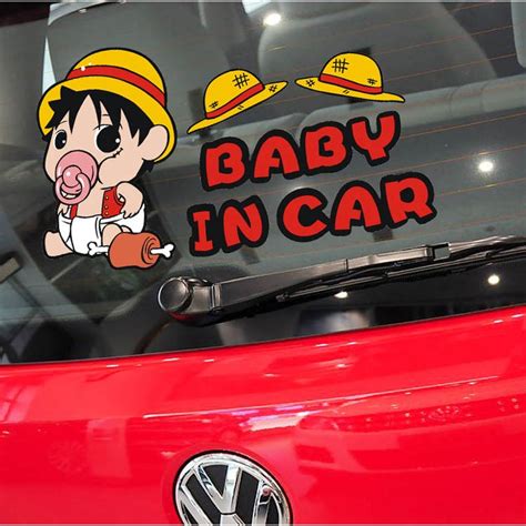 One Piece Car Stickers Luffy Zoro Nami Chopper Ace Japan Anime Baby In