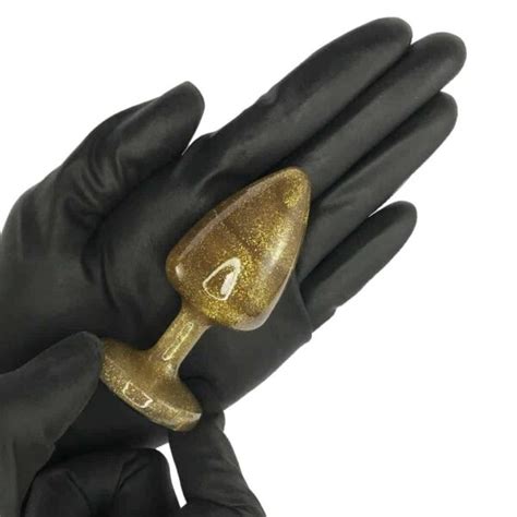Kit Plug Anal Tamanhos P M E G Glitter Dourado Feito Em ABS Filhos De Afrodite Loja Das
