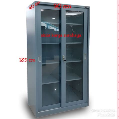 Jual Lemari Arsip Besi Pintu Sliding Geser Kaca Almari Filling Cabinet