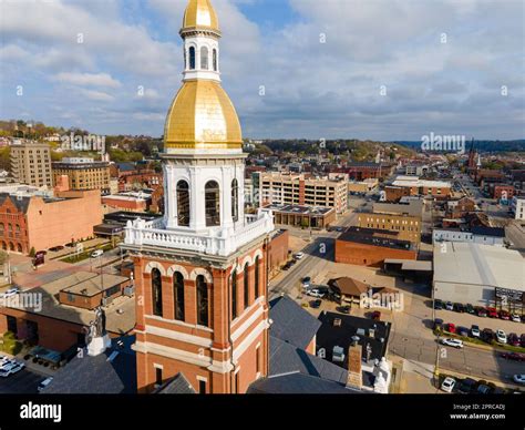 Dubuque County Courthouse. Aerial photograph of Dubuque, Iowa, USA on a