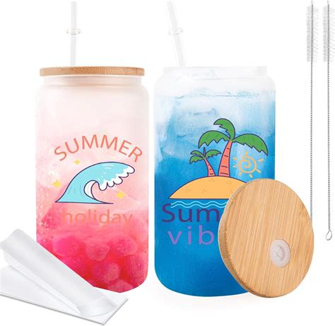 Amazon Joyclub Pack Sublimation Glass Blanks With Bamboo Lid And