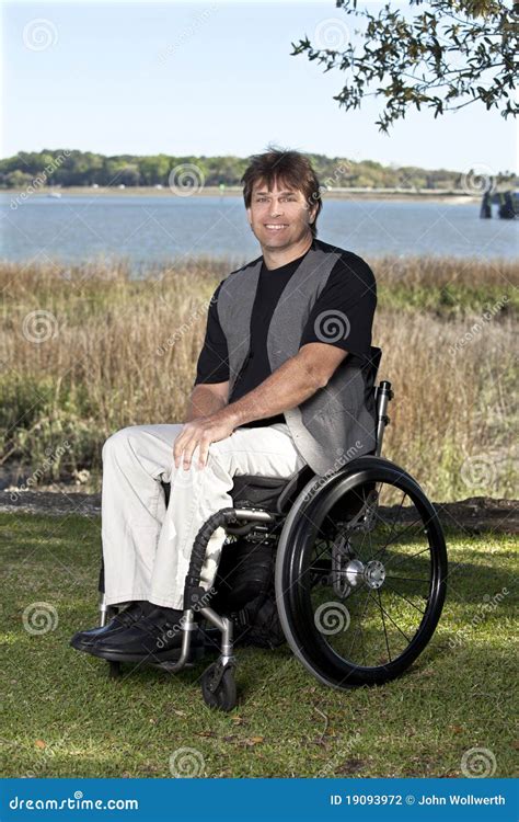 Young Disabled Man In Wheelchair Royalty Free Stock Image
