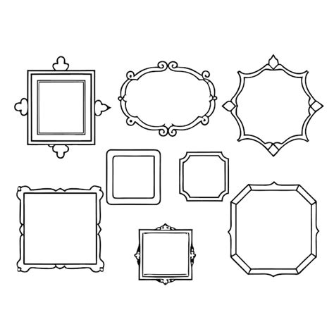 Set Of Eight Different Ornate Frames With Various Styles Premium Ai