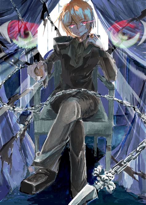 Safebooru 1boy Androgynous Blonde Hair Chains Chair Highres Hunter X Hunter Kurapika Looking