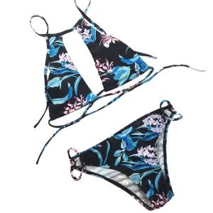Two Piece Bikini Set Sexy Halter Print Swimwear For Women China Bikini Swimsuit And Two Piece