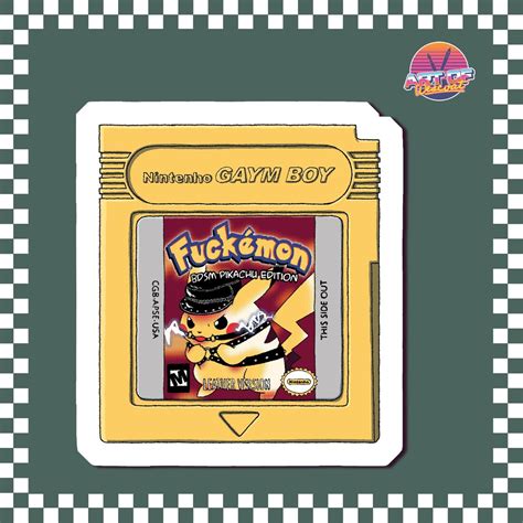 Fuckémon Gameboy Sticker Gay Pokémon Parody Pikachu Leather Daddy Decal Funny LGBTQ BDSM