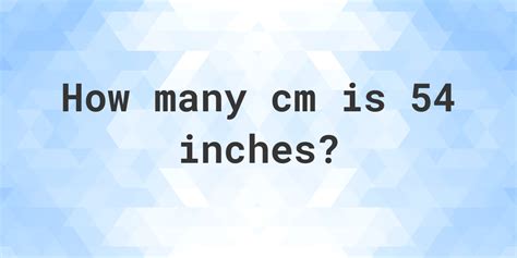 inches  cm calculatio