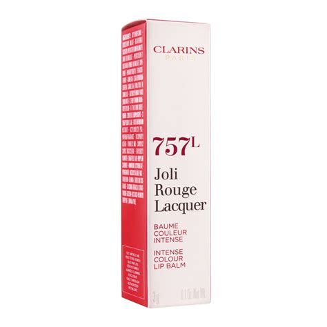Order Clarins Paris Joli Rouge Lacquer Intense Colour Lip Balm L Nude Brick Online At