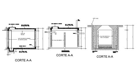 A Section View Of 8x10m House Plan Cistern View Is Given In This