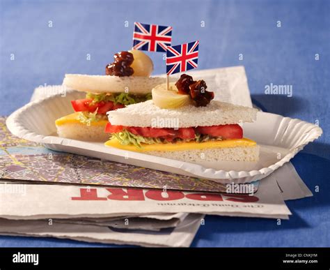 Ploughmans Lunch Sandwich Stock Photo Alamy
