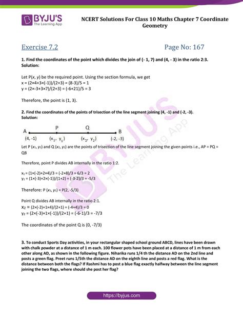 Ncert Solutions For Class Maths Exercise Chapter Coordinates