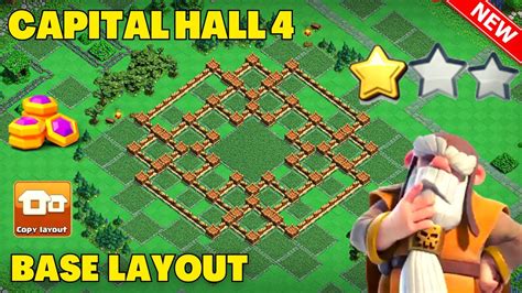 Best Capital Hall 4 Base Layout Ch 4 Base Clan Capital Base Clash Of Clans 2022 Youtube