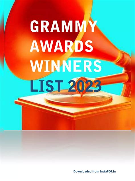 Grammy Awards 2023 Winners List PDF Download – InstaPDF