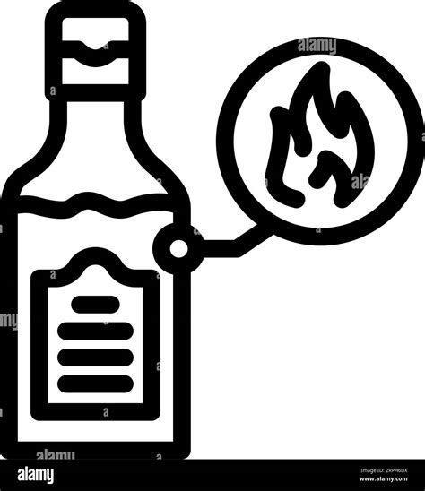 Hot Sauce Bottle Line Icon Vector Illustration Stock Vector Image Art Alamy