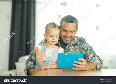 Happy Near Daddy Cute Blonde Daughter Stock Photo 1476498338 Shutterstock