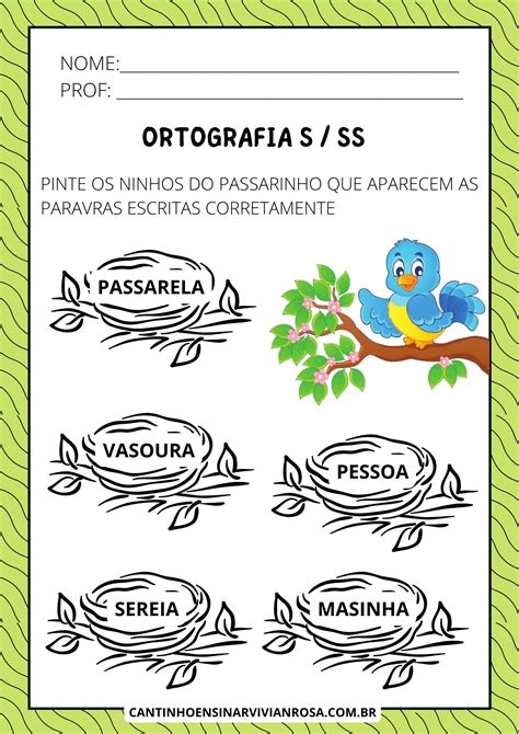 Atividades Ortográficas S E Ss Para Alfabetização Cantinho Ensinar