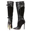 Boots 4859 Vitello Camoscio Nero Fuss High Heels Stiefel