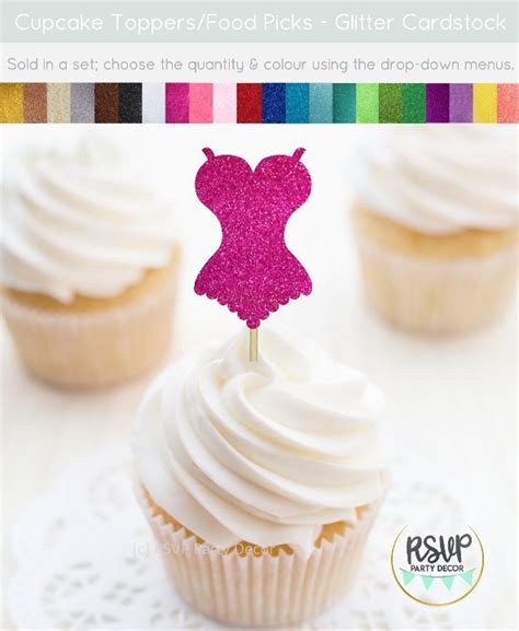 Corset Cupcake Toppers Bachelorette Party Cupcake Toppers Girls Night Party Decor Lingerie
