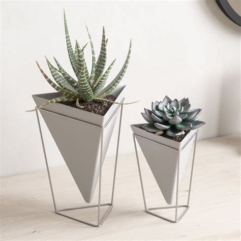 Buy Umbra Trigg Desktop Planter Set | White/Nickel | Black by Design