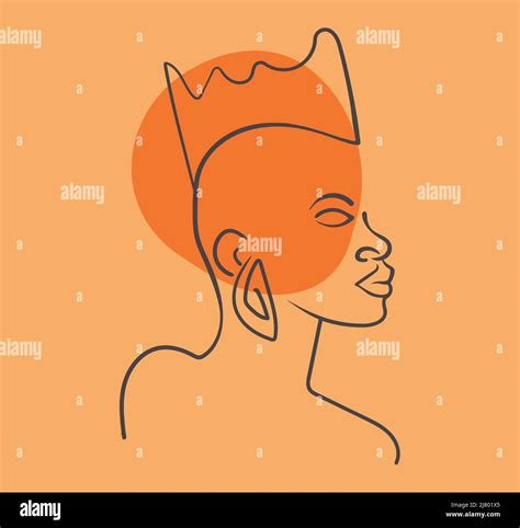 Outline Portrait Of Beautiful African Tribal Woman Stock Vector Image