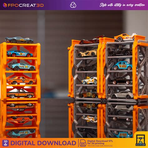 Archivo D Organizador Apilable De Autos Hot Wheels Exhibidor De Autos A Escala Hot Wheels Car