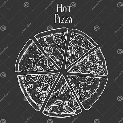 Pizza Hand Drawn Stock Vector Illustration Of Ingredient 115932022