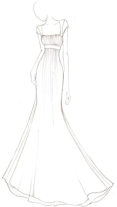 Simple Wedding Dress Sketches Designs