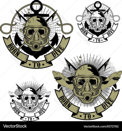 Born to dive Royalty Free Vector Image - VectorStock