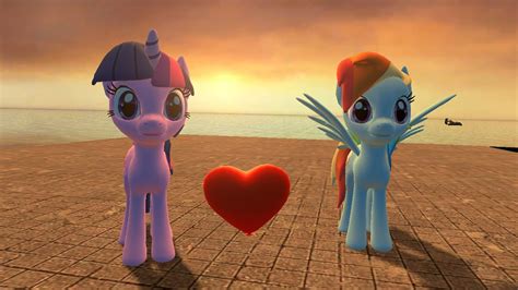 351247 Safe Rainbow Dash Twilight Sparkle G4 3d Balloon Female Gmod Heart Lesbian