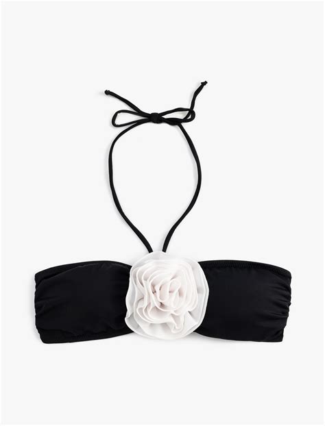 Siyah Kad N I Ek Aplike Detayl Straplez Bikini St Sak Mm Koton