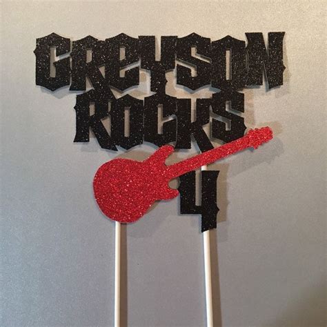 Rock And Roll Cake Topper Rock Cake Topper 30th Birthday Cake Topper