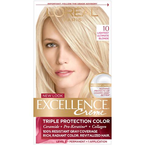 L Or Al Paris Excellence Cr Me Permanent Hair Color Extra Light Ash Blonde Kit Gray